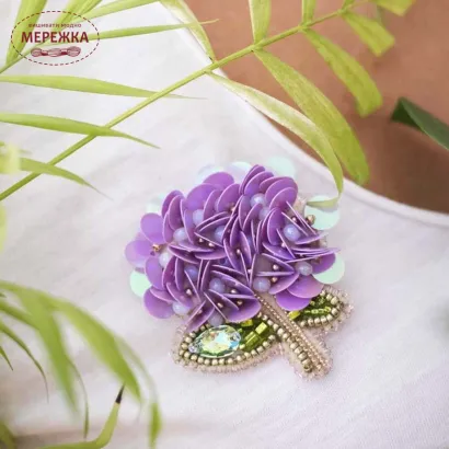 Фото Набір для вишивання бісером Craftway Брошка Гортензія B-002