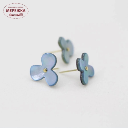 Фото Cohana Голка-пін Flower Push Pin (Mother-of-Pearl), Blue 45-106