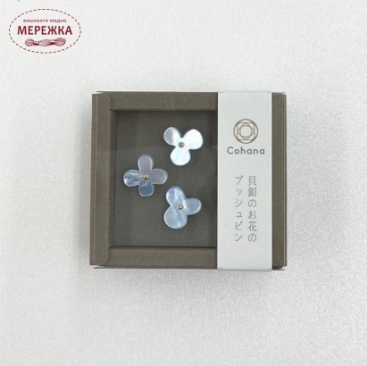 Фото Cohana Голка-пін Flower Push Pin (Mother-of-Pearl), Blue 45-106