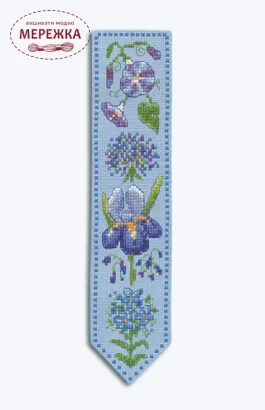 Фото Набір для вишивання хрестиком Le Bonheur des Dames Закладка Fleurs Bleues 4597