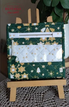 Фото Органайзер для рукоділля Катерина Бутитер конверт Різдвяний зелений  20*20 см.