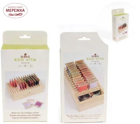 Фото Скринька для рукоділля DMC Eco Vita дерев'яна (+24 бобинки) U2363