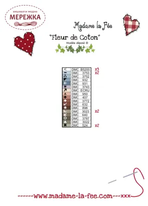 Фото Madame la Fee Схема Fleur de Coton -177 988072