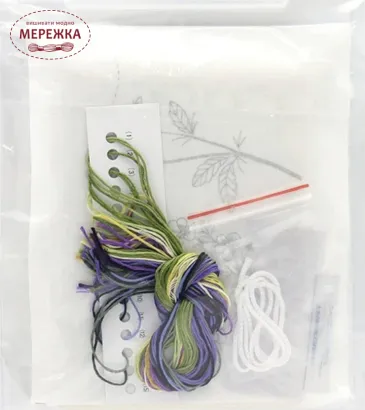 Фото Вишивка гладдю COSMO Вінок з віол 542211