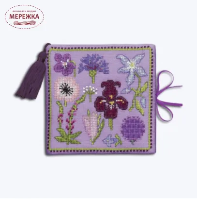 Фото Набір для вишивання хрестиком Le Bonheur des Dames Etui A Aiguilles Fleurs Mauves - Needle case 3476