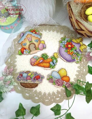 Фото Набір для вишивання хрестиком ZAYKA STITCH Кошик з крашанками 081