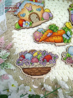 Фото Набір для вишивання хрестиком ZAYKA STITCH Кошик з крашанками 081
