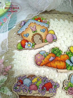 Фото Набір для вишивання хрестиком ZAYKA STITCH Великодня хатина 077