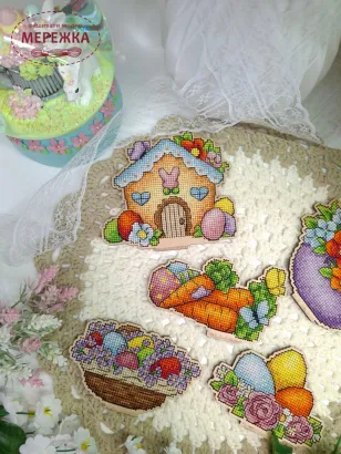Фото Набір для вишивання хрестиком ZAYKA STITCH Великодня хатина 077