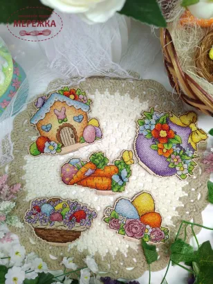 Фото Набір для вишивання хрестиком ZAYKA STITCH Великодня хатина 077