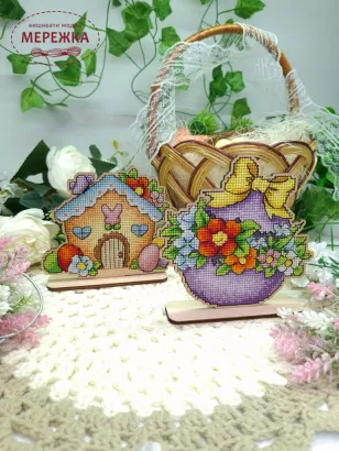 Фото Набір для вишивання хрестиком ZAYKA STITCH Великодня хатина 077