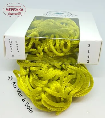 Фото Au Ver à Soie Chenille Satin, 100% шовк, 5 метрів 2142