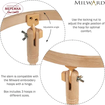 Фото Milward Тримач для п'ялець настільний, у комплекті з п'яльцями діаметром 15, 20, 25,5 см. 2171129