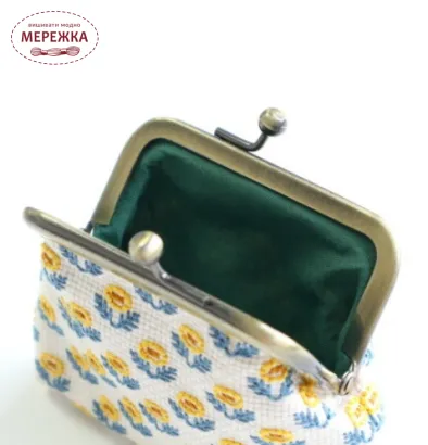 Фото Набір для вишивання гладдю COSMO Botanigue Гаманець Gamaguchi Yellow Flower 2309