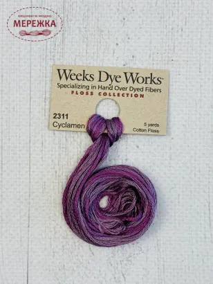 Фото Муліне ручного фарбування Weeks Dye Works Cyclamen 2311