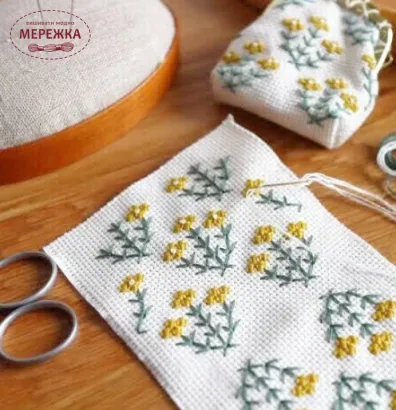 Фото Набір для вишивання гладдю COSMO Botanigue Гаманець Gamaguchi Yellow 2704