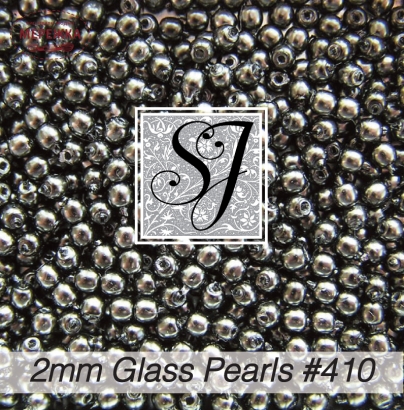 Фото SJ Designs Glass Pearls, 2 mm Hematite #410