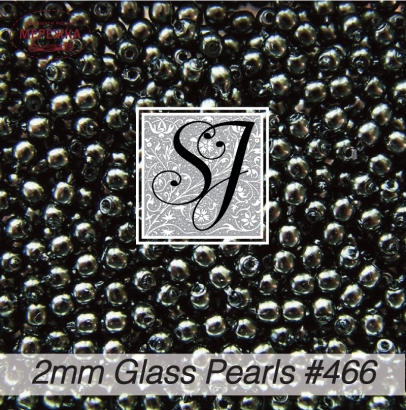 Фото SJ Designs Glass Pearls, 2 mm Charcoal #466