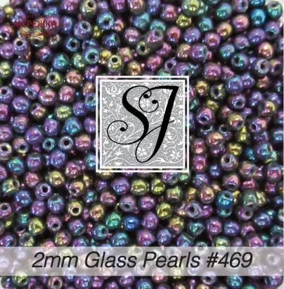 Фото SJ Designs Glass Pearls, 2 mm Purple Iris #469