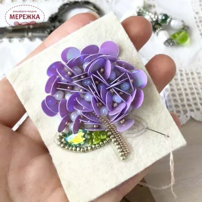 Фото Набір для вишивання бісером Craftway Брошка Гортензія B-002