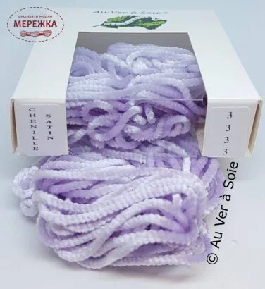 Фото Au Ver à Soie Chenille Satin, 100% шовк, 5 метрів 3333