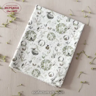 Фото Декоративна тканина Acufactum Stoff Fruhlingskranze 3523-2018