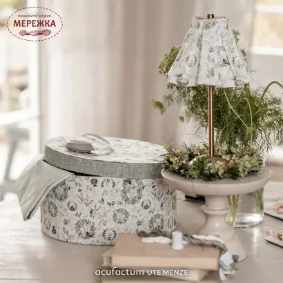 Фото Декоративна тканина Acufactum Stoff Fruhlingskranze 3523-2018