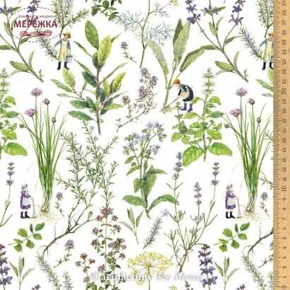 Фото Декоративна тканина Acufactum Stoff Krauterliebe 3523-816