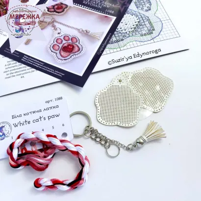 Фото Набір для вишивання хрестиком Сузір'я Єдинорога Біла котяча лапка на білому 1088