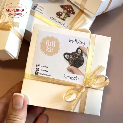 Фото Набір для вишивання бісером Craftway Брошка Бульдог B-008