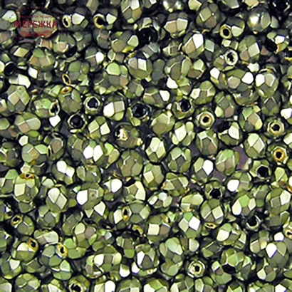 Фото SJ Designs Round Crystal, 3 mm Avocado Metallic