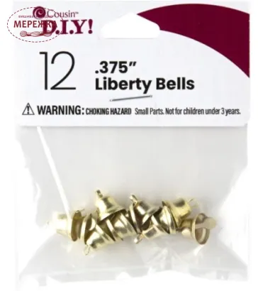 Фото Cousin DIY Дзвіночки золото, 12 шт. 40000452