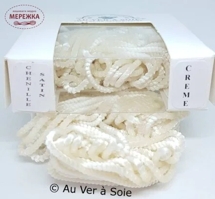 ФотоAu Ver à Soie Chenille Satin, 100% шовк, 5 метрів 4102 (Creme)