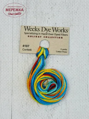 Фото Муліне ручного фарбування Weeks Dye Works Confetti 4107
