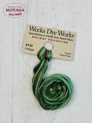 Фото Муліне ручного фарбування Weeks Dye Works Foliage 4135