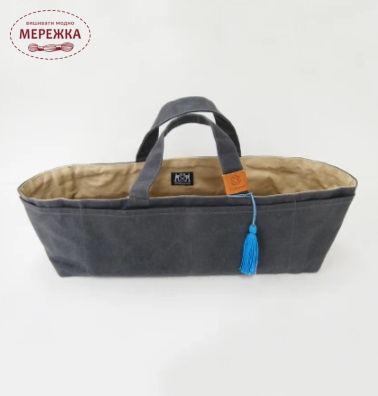 Фото Cohana Вощена сумка для рукоділля Waxed Canvas Tool Tote (Dark Gray and Blue) 45-029