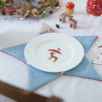 Фото Декоративні тканини Acufactum Cotton fabric dots gray blue-white 3523-480