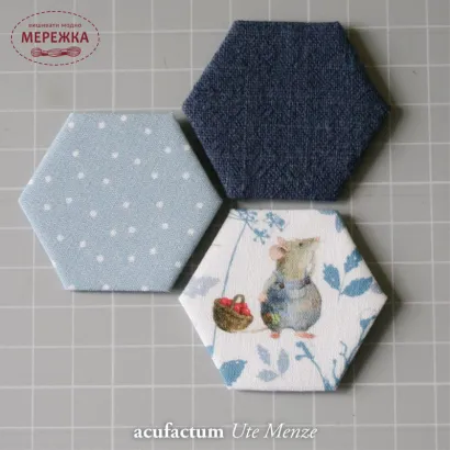 Фото Декоративні тканини Acufactum Cotton fabric dots gray blue-white 3523-480