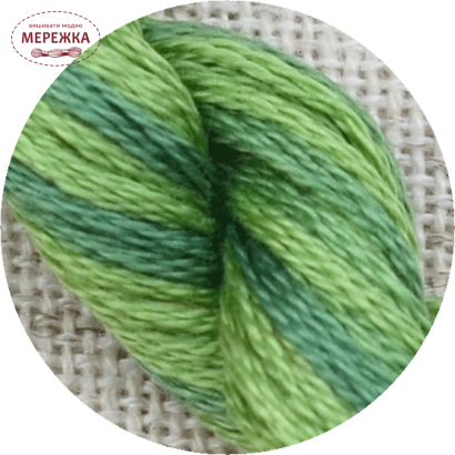 Фото TelaArtis Муліне ручного фарбування Весняне листя 558