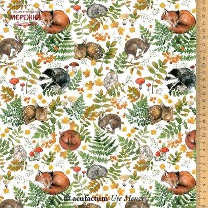 Фото Декоративні тканини Acufactum Baumwollstoff Schlafende Tiere 3523-832