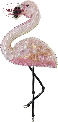 Фото Набір для вишивання бісером CrystalArt Брошка, Фламінго БП-216