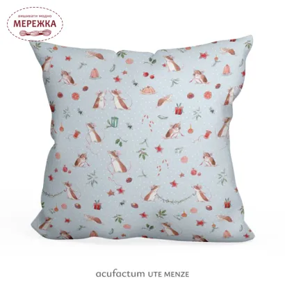 Фото Декоративна тканина Acufactum Baumwollstoff Weihnachtsmauschen 3523-2013