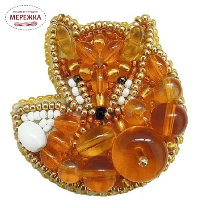 Фото Набір для вишивання бісером CrystalArt Брошка, Лисичка БП-241