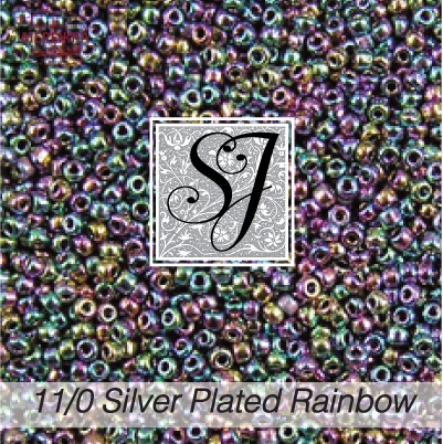 Фото Бісер SJ Designs Glass Seed Beads, 11/0 Silver Plated Rainbow #59SPR