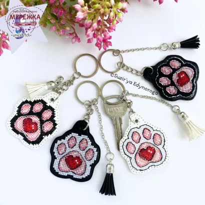 Фото Набір для вишивання хрестиком Сузір'я Єдинорога Біла котяча лапка на чорному 1091