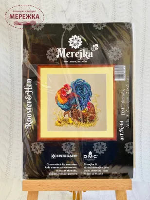 Фото Набір для вишивання Мережка Півень та курочка К-61