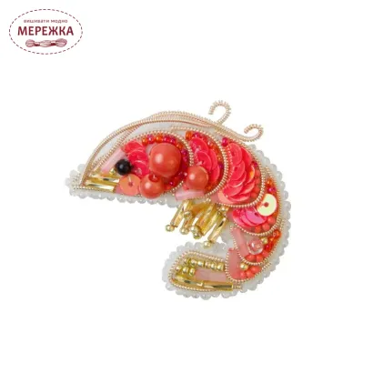 Фото Набір для вишивання бісером CrystalArt Брошка, Креветка БП-290