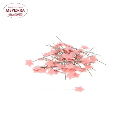 Фото Bohin кравецькі (PINS 42x0.55mm) Light Pink Star 100шт 26707