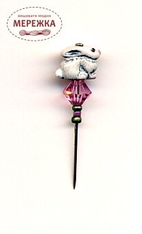 Фото Голка-пін Susan Clarke Originals Pin-Its-Bunny Grey SP-3007