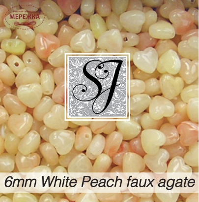 Фото SJ Designs Heart Faux Agate, 6 mm Peach